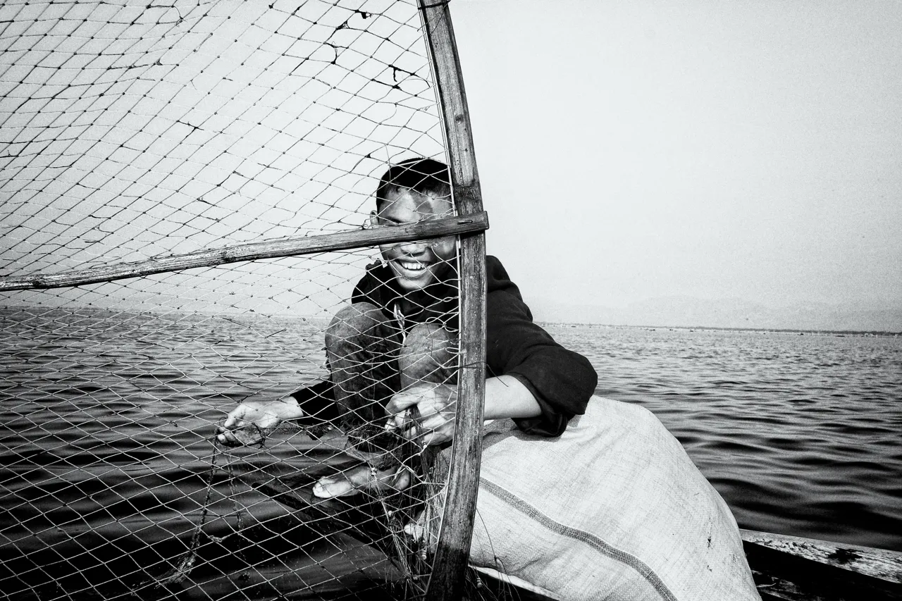 Pêcheur lac Inle, Birmanie, 2012.